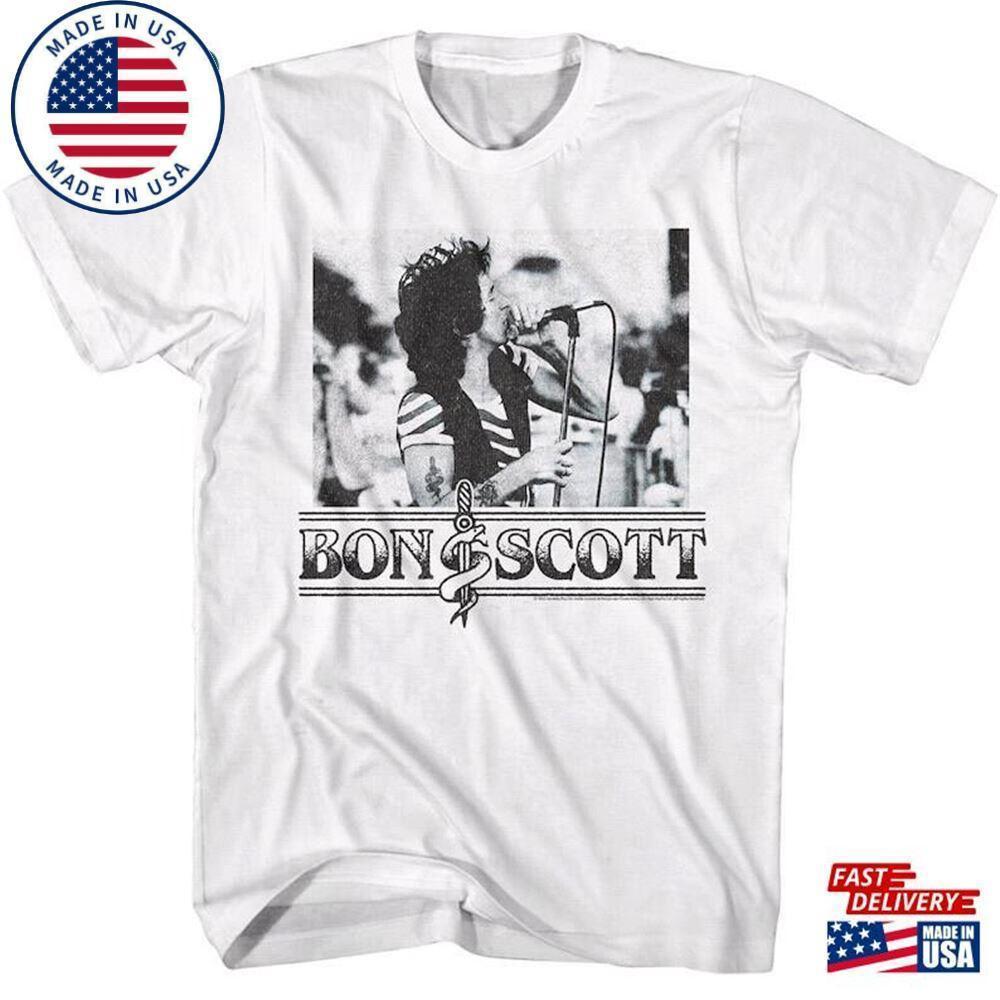 Acdc Shirt Bon Scott Live In Concert Adult T-Shirts  Unisex